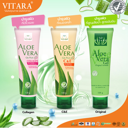 Vitara Aloe Vera Gel 5% Panthenol - 120g for Soothing & Moisturizing