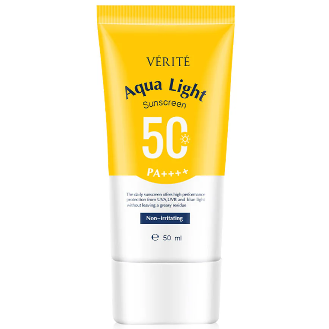 Verite – Aqua Light Mehrfachschutz-Sonnenschutz LSF 50 PA++++ 50 ml.