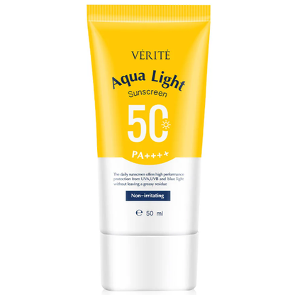 Verite – Aqua Light Mehrfachschutz-Sonnenschutz LSF 50 PA++++ 50 ml.
