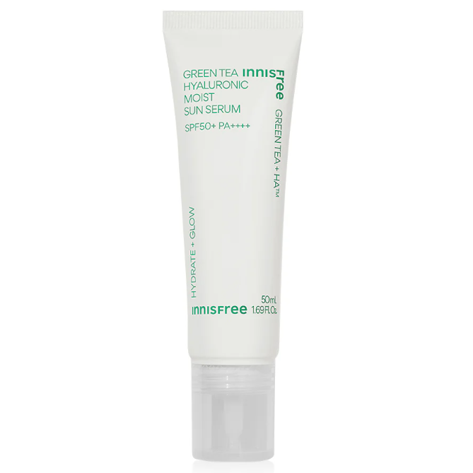 Innisfree Green Tea Hyaluronic Moist Sun Serum 50ml - Broad Spectrum SPF50 PA++++