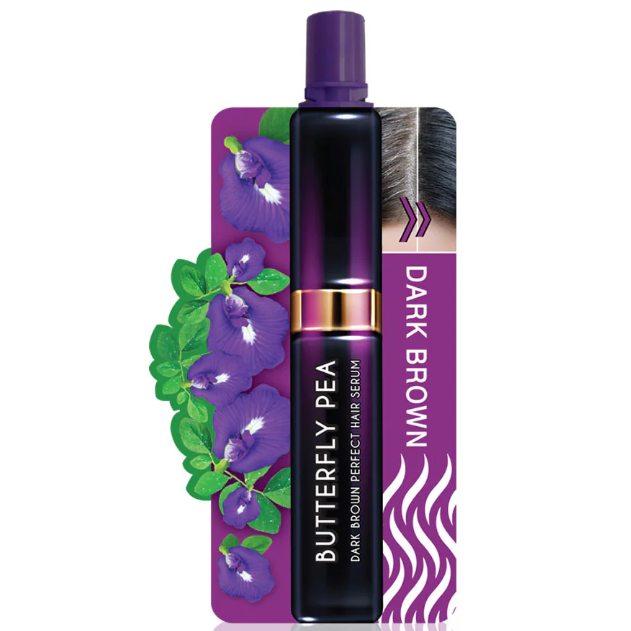 Meiji Lips - Sérum capillaire parfait Butterfly Pea brun foncé 3g.