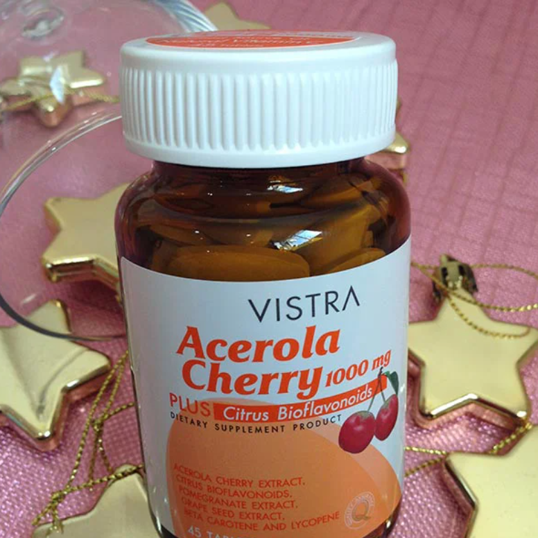 Vistra Skin Beauty Bundle: Gluta Complex 800 + Rice Extract 30 Tablets + Acerola Cherry 1000mg + Citrus Bioflavonoids 45 Tablets