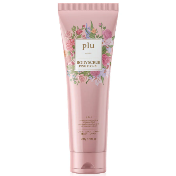 Plu Pink Floral Body Scrub 200g – Gentle Exfoliation & Deep Hydration