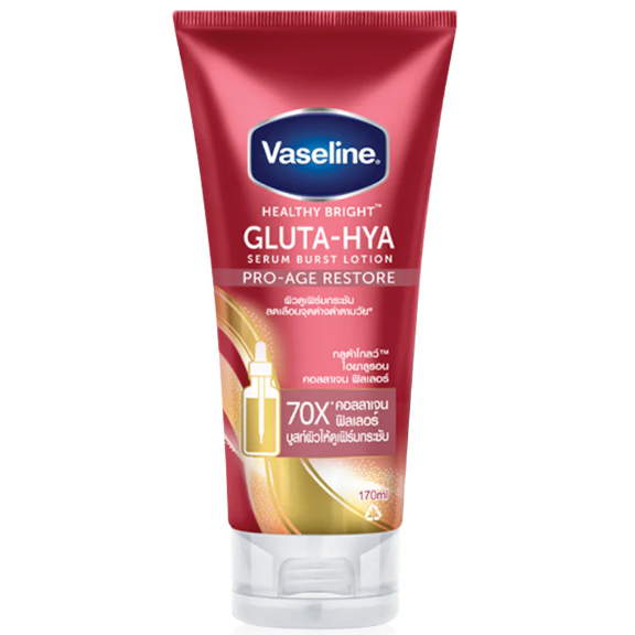 Vaseline - Healthy Bright Gluta-Hya Serum Burst Lotion Pro-Age Restore 170ml.