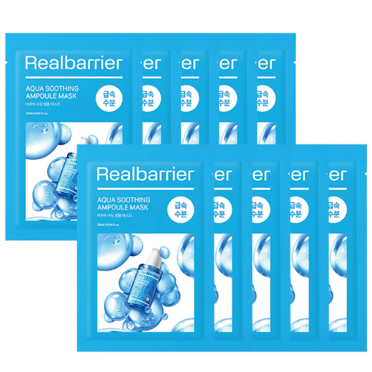 Real Barrier Aqua Soothing Ampoule Mask - 28ml (Pack of 10)