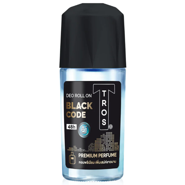 TROS Black Code Deo Roll-On 45ml – Pack of 3