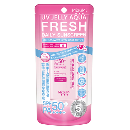 MizuMi UV Aquafresh Jelly Sunscreen SPF50+ PA++++ – Lightweight, Jelly-to-Water Formula, 40g