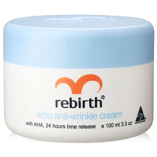 Rebirth Emu Anti-Wrinkle Cream with AHA | 24-Hour Time-Release, 100ml