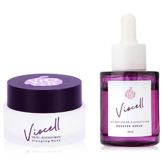 Viocell Brightening & Smoothing Booster Serum 30ml + Multi-Antioxidant Sleeping Mask 30g Duo