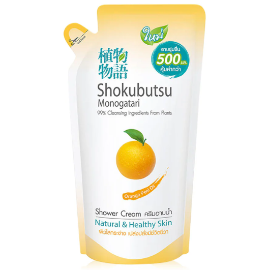 Shokubutsu Monogatari Bath Orange Peel Oil Refill 500ml - Refreshing & Aromatic