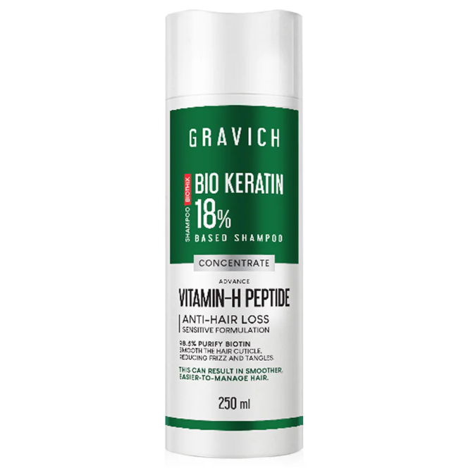 GRAVICH Bio Keratin Concentrate Hair Shampoo 250ml - Nourishing & Strengthening