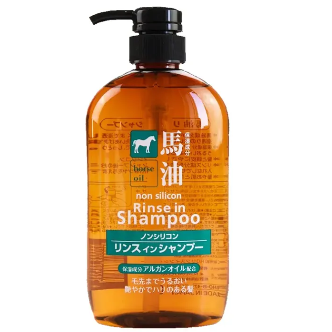 Kumano Horse Oil Non-Silicon Rinse-In Shampoo 600ml – Deep Nourishing & Gentle Cleanser