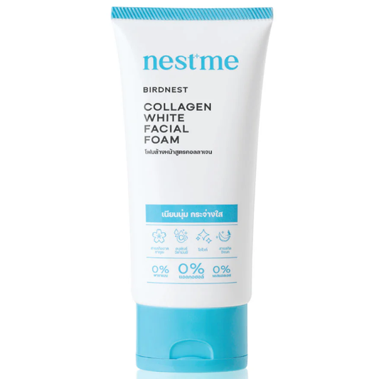 Nestme Birdnest Collagen White Facial Foam 50g - Brightening & Rejuvenating Cleansing Foam