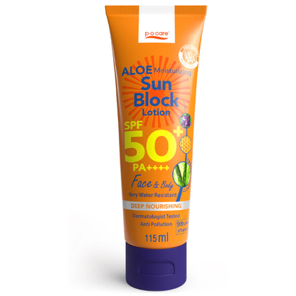 P.O.CARE Aloe Moisturizing Sun Block Lotion SPF50+ PA+++ 115ml