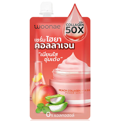 Woonae Peach Collagen & Hyaluronic Acid 9X Power Serum 50g - Pack of 3