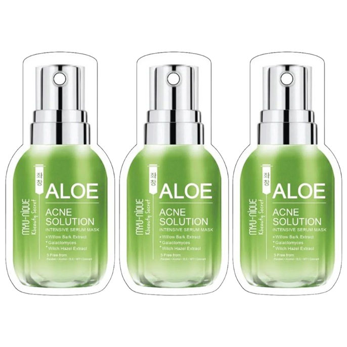 MYU-NIQUE Aloe Acne Solution Intensive Serum Mask - 25g (Set of 3)