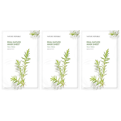 Nature Republic Tea Tree Real Nature Mask Sheet - 23ml (Pack of 3)