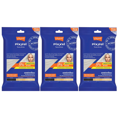 Lolane Pixxel Hair Bleaching Powder with Oxymilk 9%, 15g (Pack of 3)
