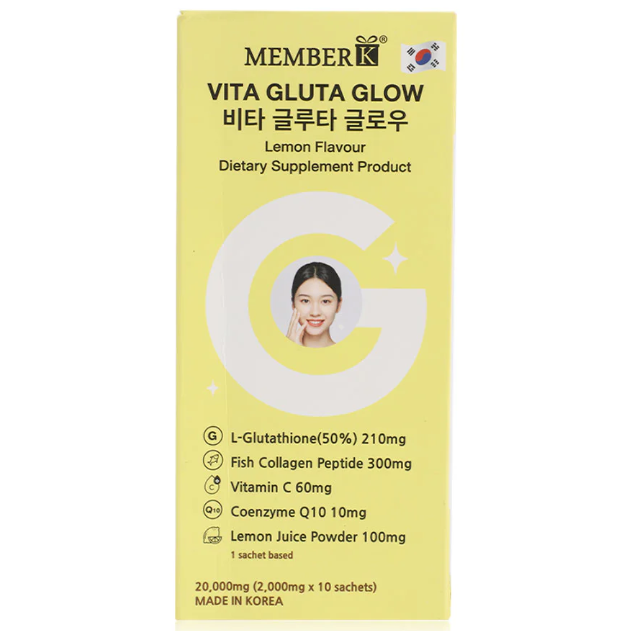 Memberk - Vita Gluta Glow Lemon Flavour 2g. (10 Sachets)