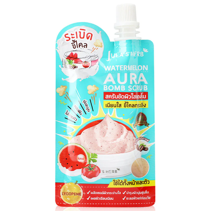Jula's Herb Watermelon Aura Bomb Scrub – 40g (Pack of 3) for Face & Body