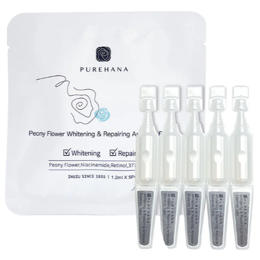 Purehana Peony Flower Whitening Repair Ampoule Essence (5 x 1.2ml)