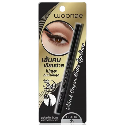 Woonae Black Onyx Matte Eyeliner 0.6g – Precise, bold lines with a matte finish