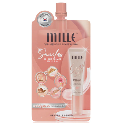 Mille - Snail Bright Primer SPF15/PA+ 6g. (Pack of 3)