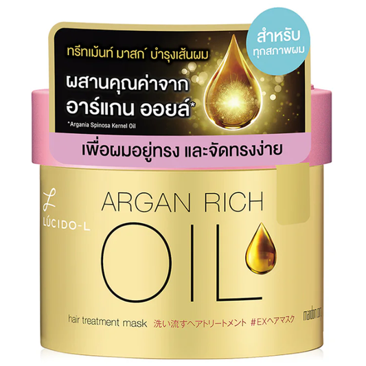 LUCIDO-L Argan Rich Oil Hair Treatment Mask 220g - Deep Nourishing & Repair