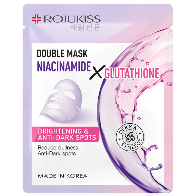 Rojukiss Double Mask with Niacinamide & Glutathione – 25ml x 6 Pack