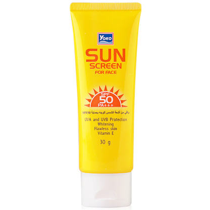 Yoko Face Sunscreen SPF50+ PA+++ 30g – Broad Spectrum UV Protection