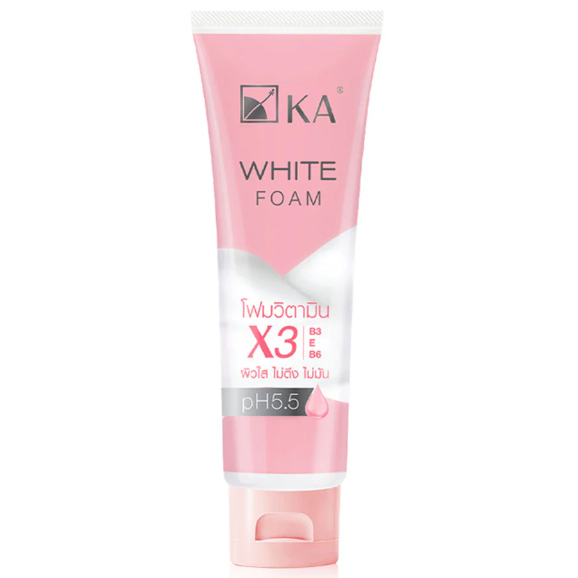 KA White Foam 100g - Gentle Brightening Facial Cleanser for All Skin Types