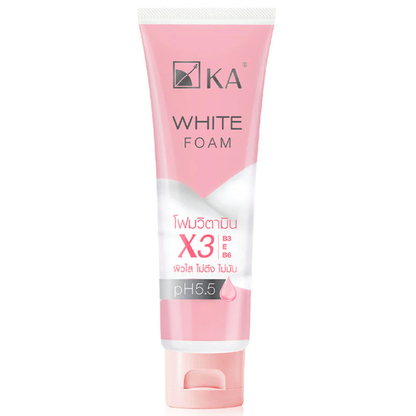 KA White Foam 100g - Gentle Brightening Facial Cleanser for All Skin Types