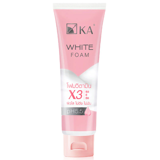 KA White Foam 100g - Gentle Brightening Facial Cleanser for All Skin Types
