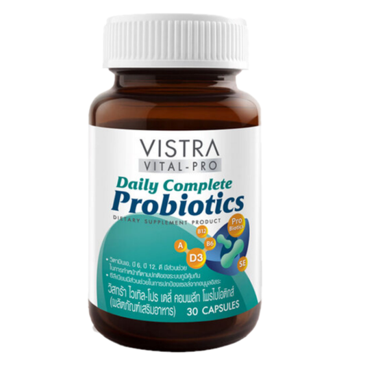 Vistra Vital-Pro Daily Complete Probiotics – 30 Capsules for Digestive Health & Immunity