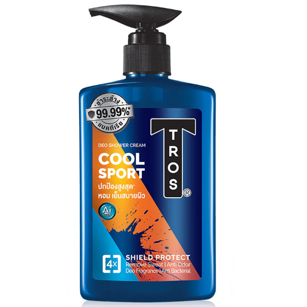 TROS Orange Deo Shower Gel Cool Sport 450ml - Refreshing & Energizing Body Wash