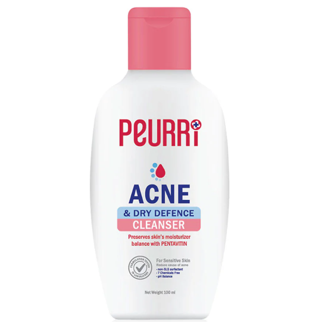 Peurri Acne & Dry Defense Cleanser 100ml - Gentle Skincare for Sensitive Skin