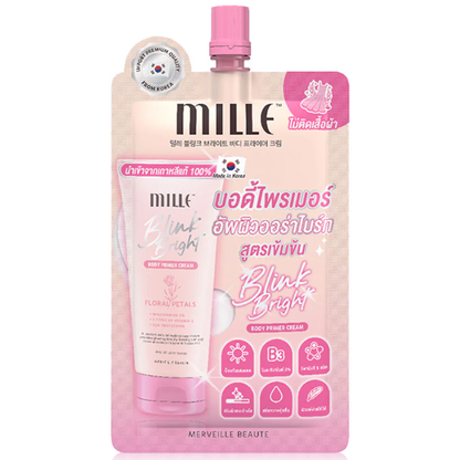 Mille - Blink Bright Body Primer Cream 15g. (Pack of 3)