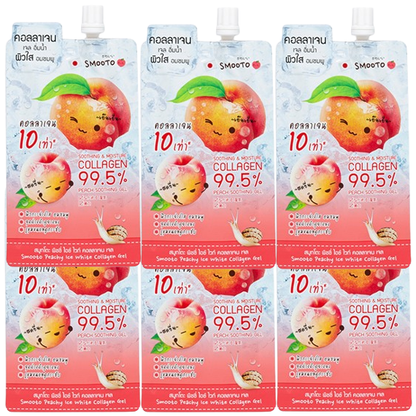 Smooto Peachy Ice White Collagen Gel 40g – Pack of 6 for Radiant, Hydrated Skin