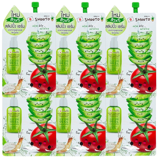 Smooto Aloe Snail White & Acne Sleeping Serum 10ml – Pack of 6 for Clearer Skin