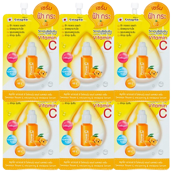 Smooto Power C Whitening & Melasma Serum 8g - Pack of 6