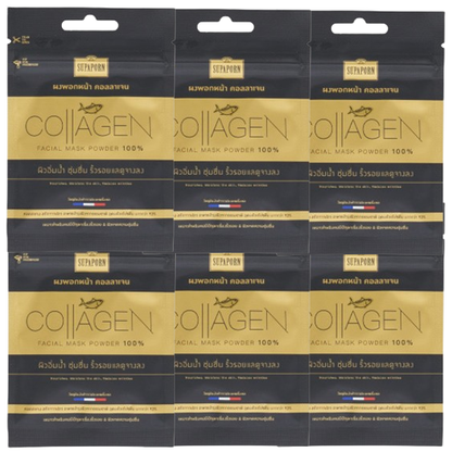 Supaporn Collagen Facial Mask Powder 5g – Pack of 6 for Healthy, Radiant Skin
