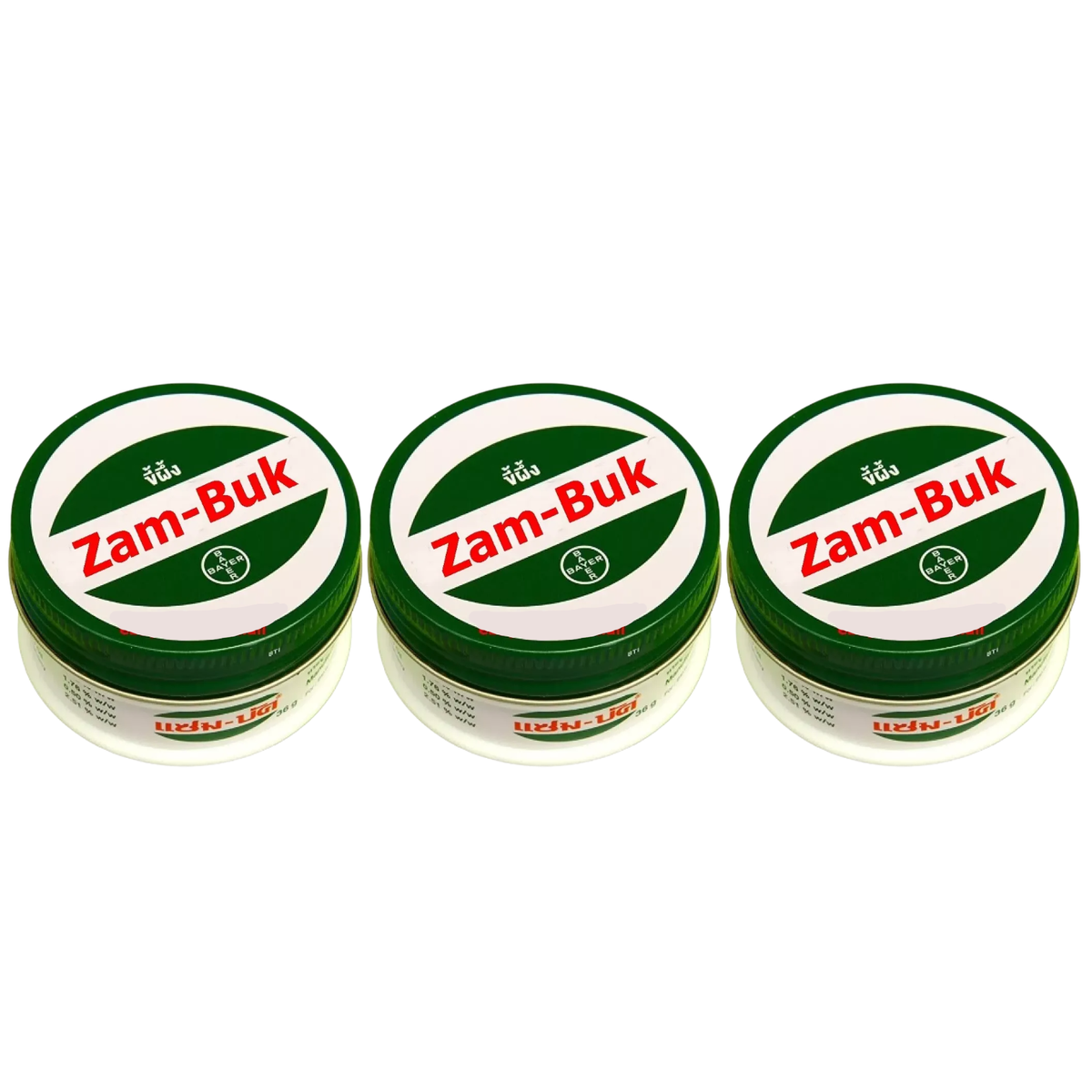 ZamBuk Balm 36g Pack of 3 - Traditional Thai Herbal First Aid Ointment