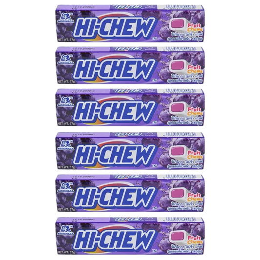 Morinaga Hi-Chew Grape Chewy Candy Sticks 57g – Pack of 12