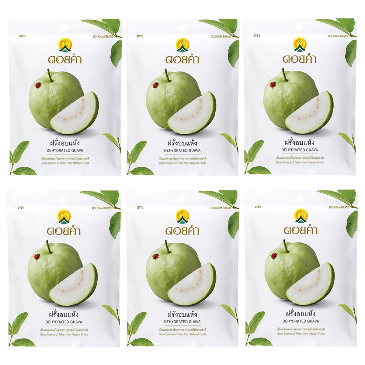 Doi Kham Dried Guava 40g - Pack of 6 | Nutritious Thai Fruit Snack