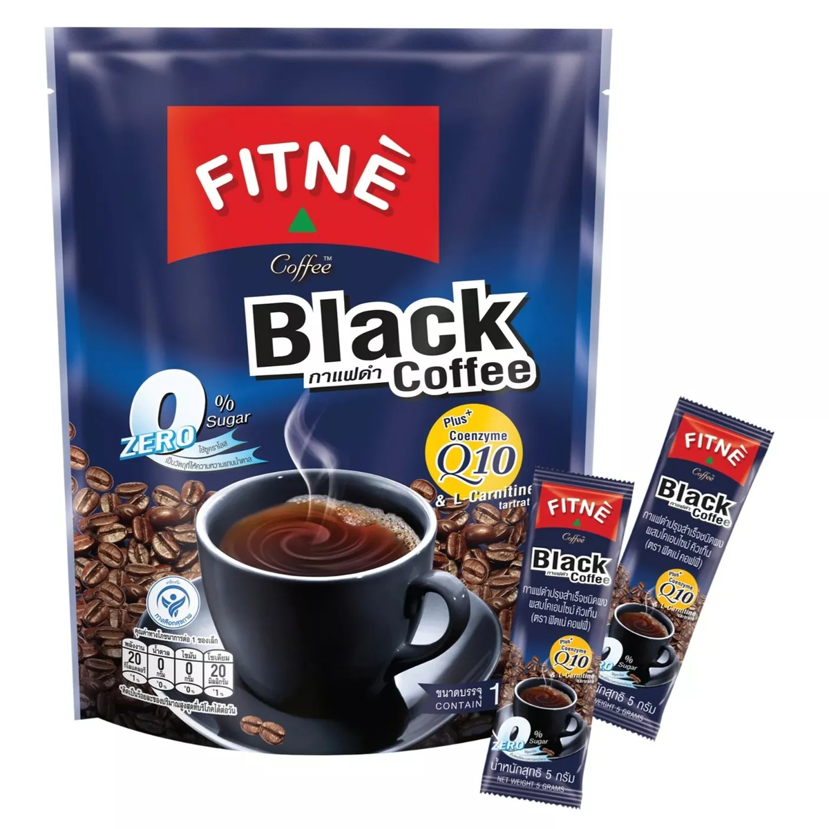 Fitne Black Coffee Q10 - 150g (10 x 15g Sachets)