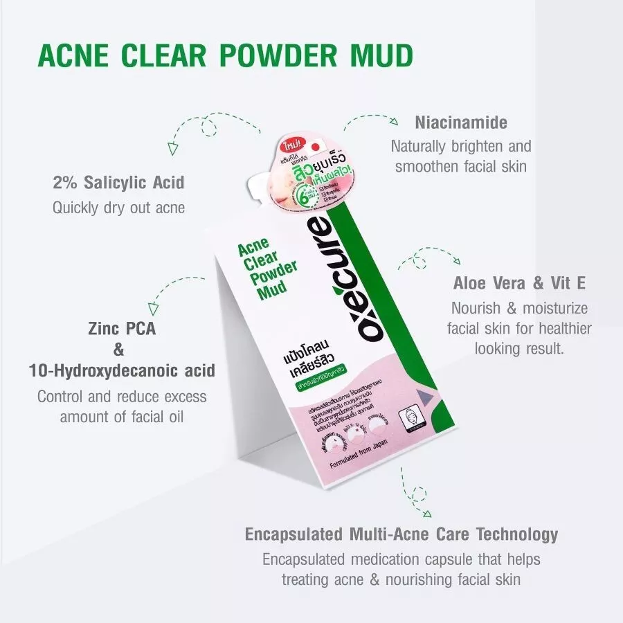 Oxe Cure Acne Clear Powder Mud 7g – Effective Blemish Treatment & Face Mask