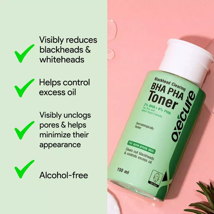 Oxe Cure Blackhead Clearing BHA & PHA Toner 150ml - Gentle pore cleanser for acne-prone skin