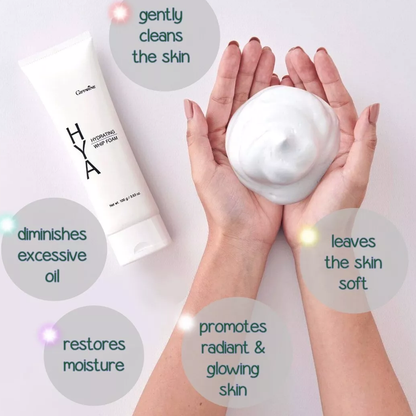 Giffarine Hiya Hydrating Whip Foam 100g - Gentle Moisturizing Facial Cleanser