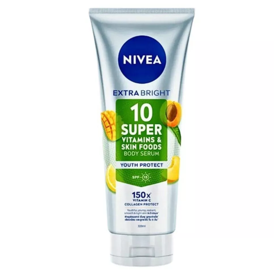 Nivea Extra Bright 10 Vitamins & Skin Foods Body Serum - Youth Protect 320ml