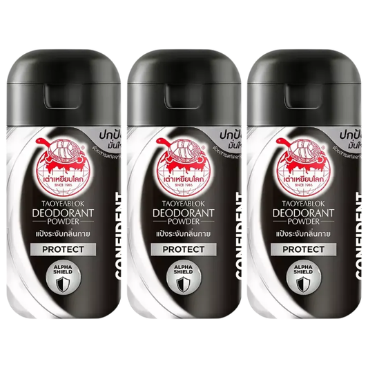 Taoyeblok Protect Deodorant Powder 22g | Pack of 3 - Long-Lasting Underarm Freshness